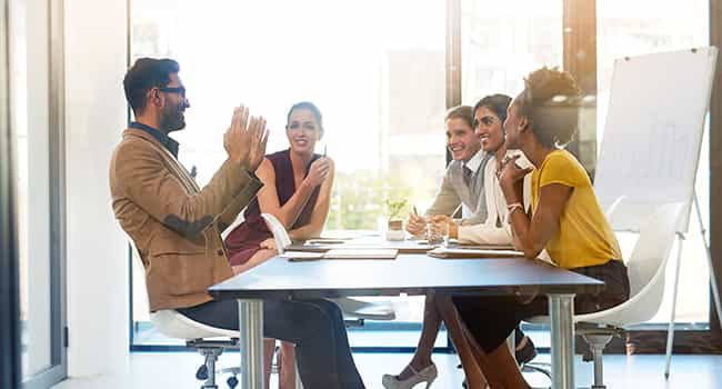 Edmonton commercial real estate advisors listen to a property owner discuss his company's space needs
